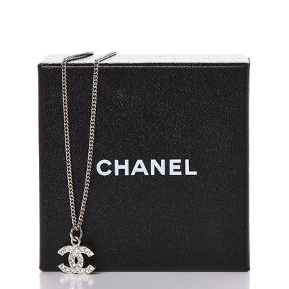 Chanel Crystal Timeless CC Necklace Silver 6 of 6