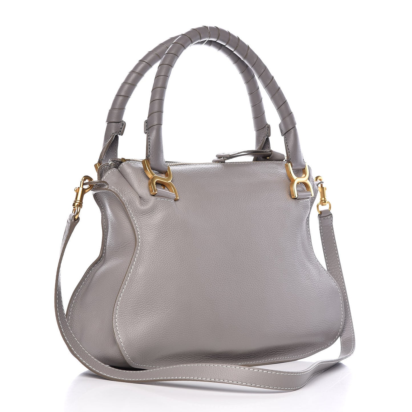 Calfskin Medium Marcie Satchel Cashmere Grey