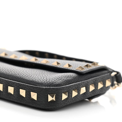 Valentino Garavani Grainy Calfskin Rockstud Crossbody Pouch Black 7 of 8