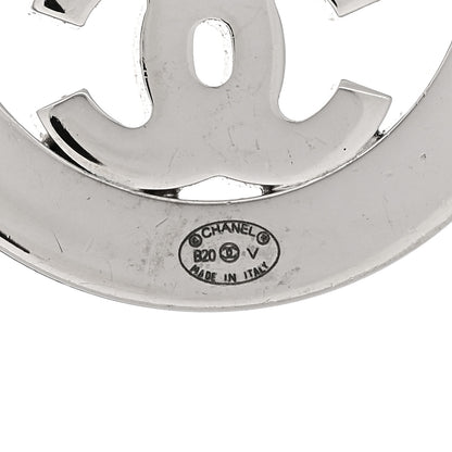Chanel Crystal CC Round Earrings Silver 4 of 5