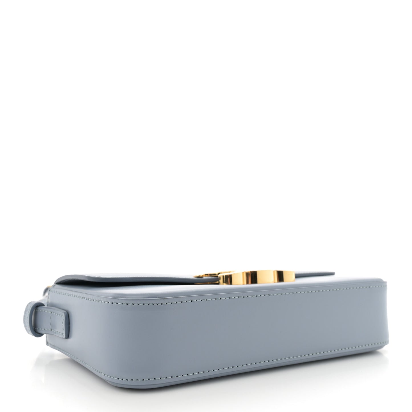 Shiny Calfskin Triomphe Shoulder Bag Artic Blue