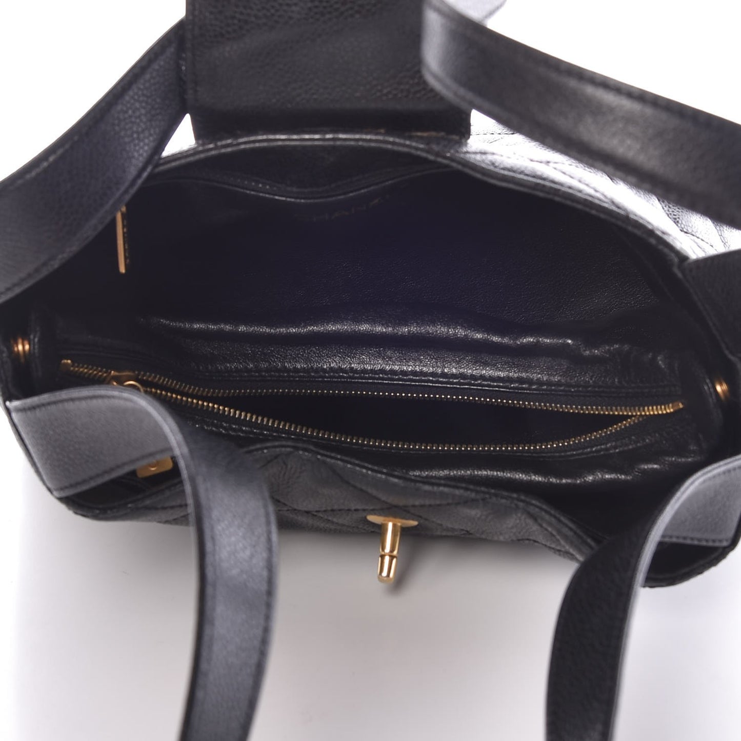 Caviar Quilted Shoulder Bag Black