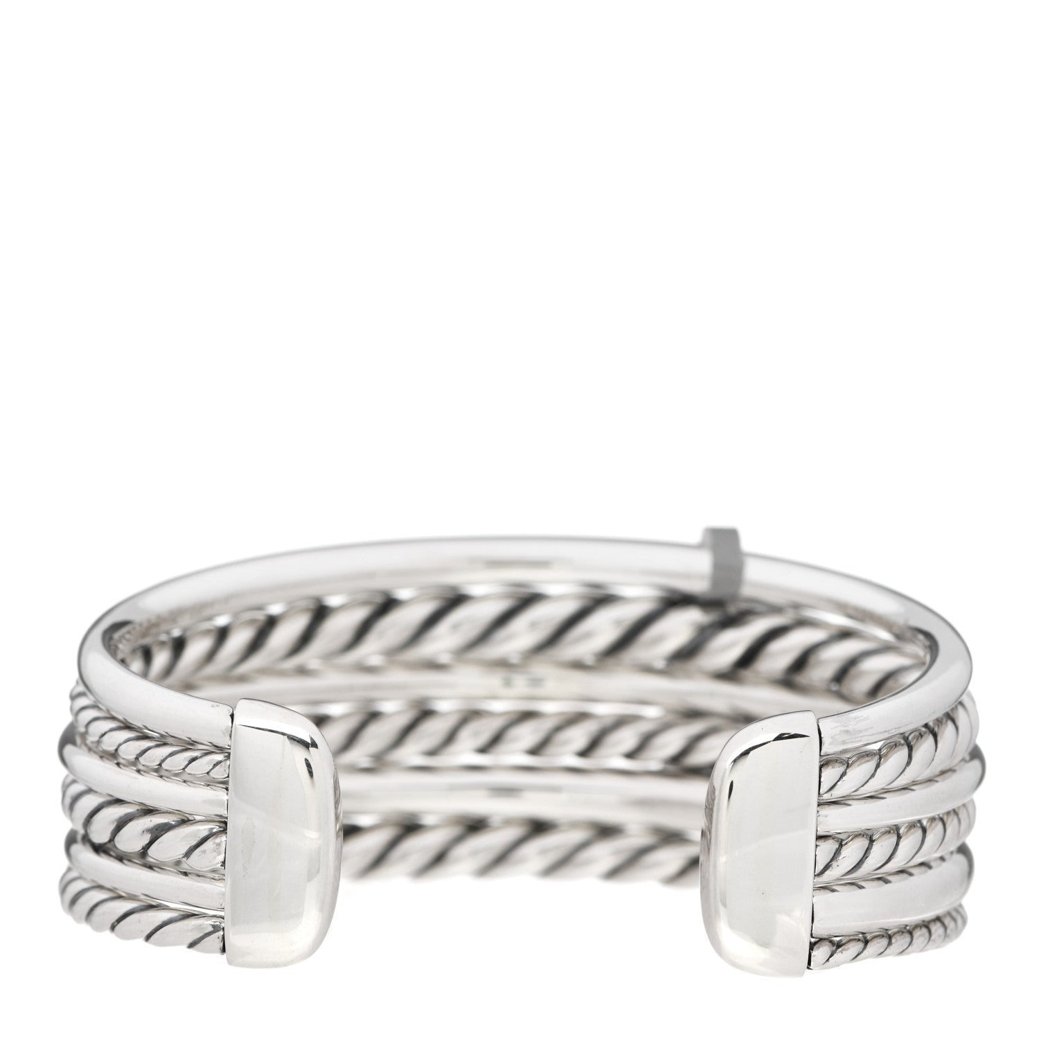 David Yurman Sterling Silver Diamond 29mm Pure Form Cuff Bracelet 2 of 3