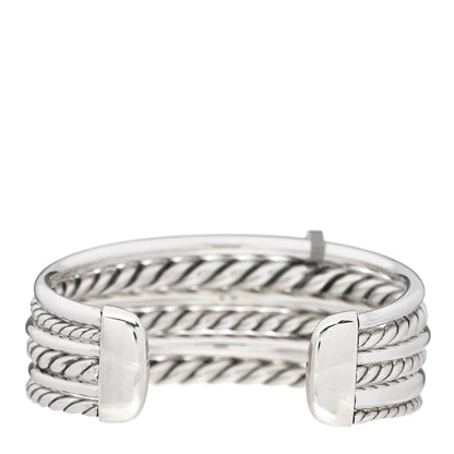 David Yurman Sterling Silver Diamond 29mm Pure Form Cuff Bracelet 2 of 3