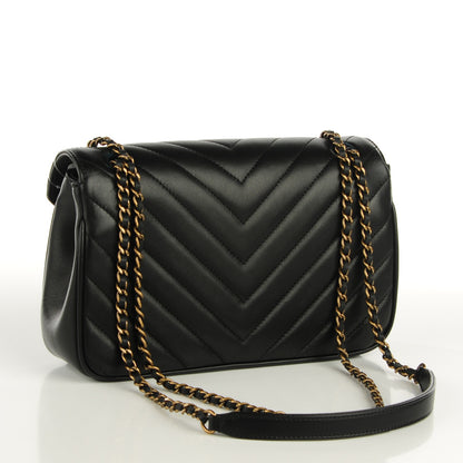 Chanel Lambskin Chevron Quilted Mini Pyramid CC Flap Black 3 of 8