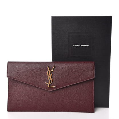 Saint Laurent Grain De Poudre Uptown Pouch Burgundy 7 of 7