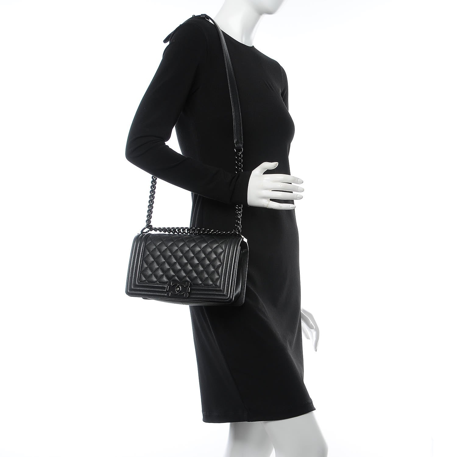 Chanel Caviar Quilted Medium Boy Flap So Black 2 of 8