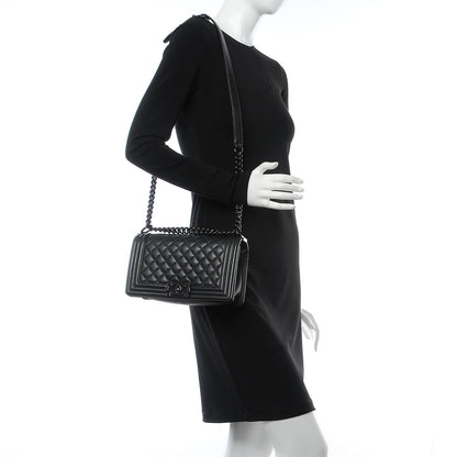 Chanel Caviar Quilted Medium Boy Flap So Black 2 of 8