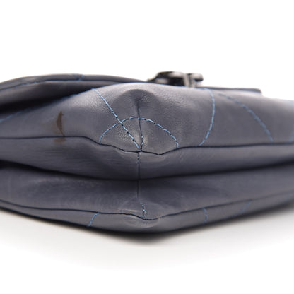Chanel Washed Calfskin Diamond Stitch Hamptons Clutch With Chain Blue 9 of 13