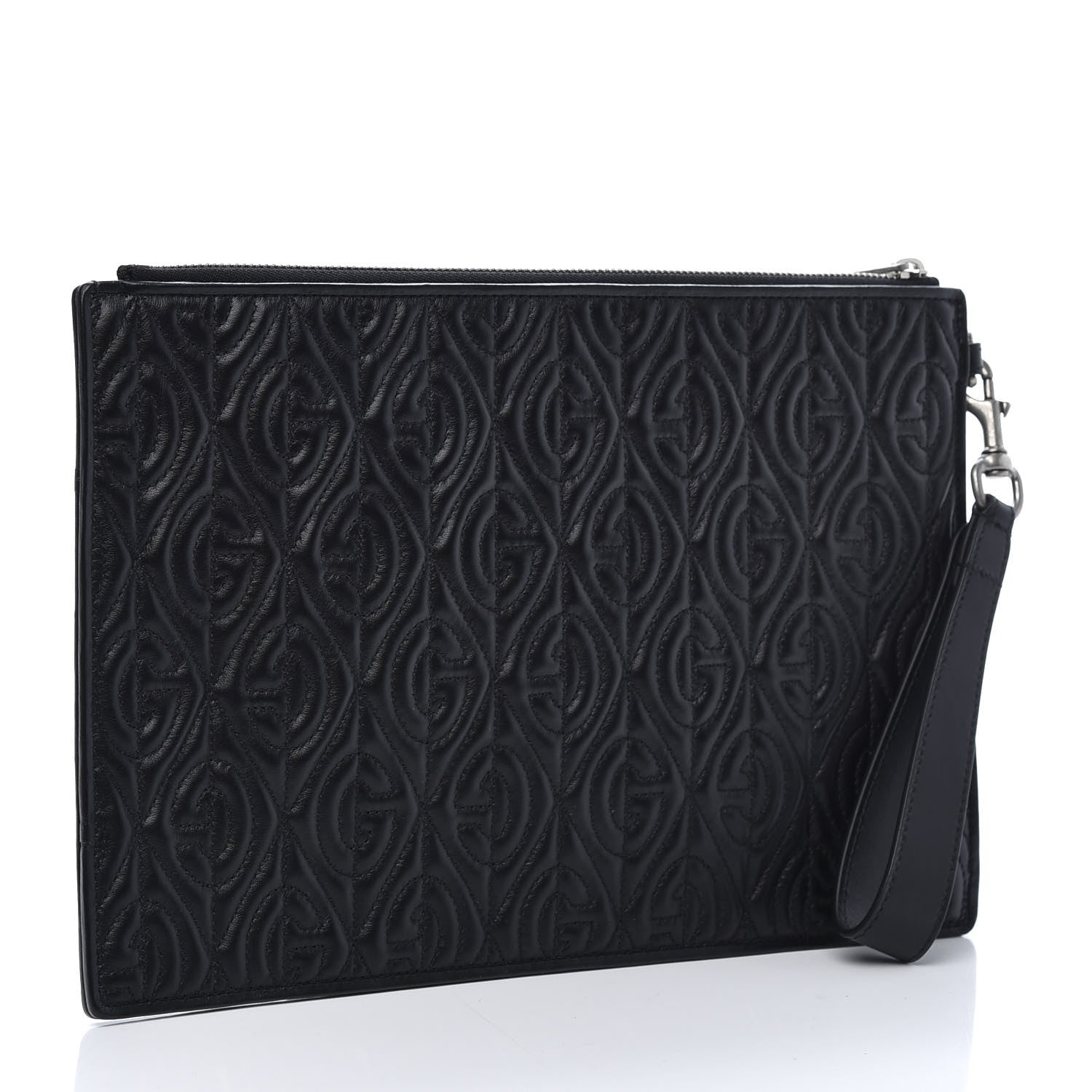 Gucci Calfskin G Rhombus Quilted Documents Holder Black 3 of 9