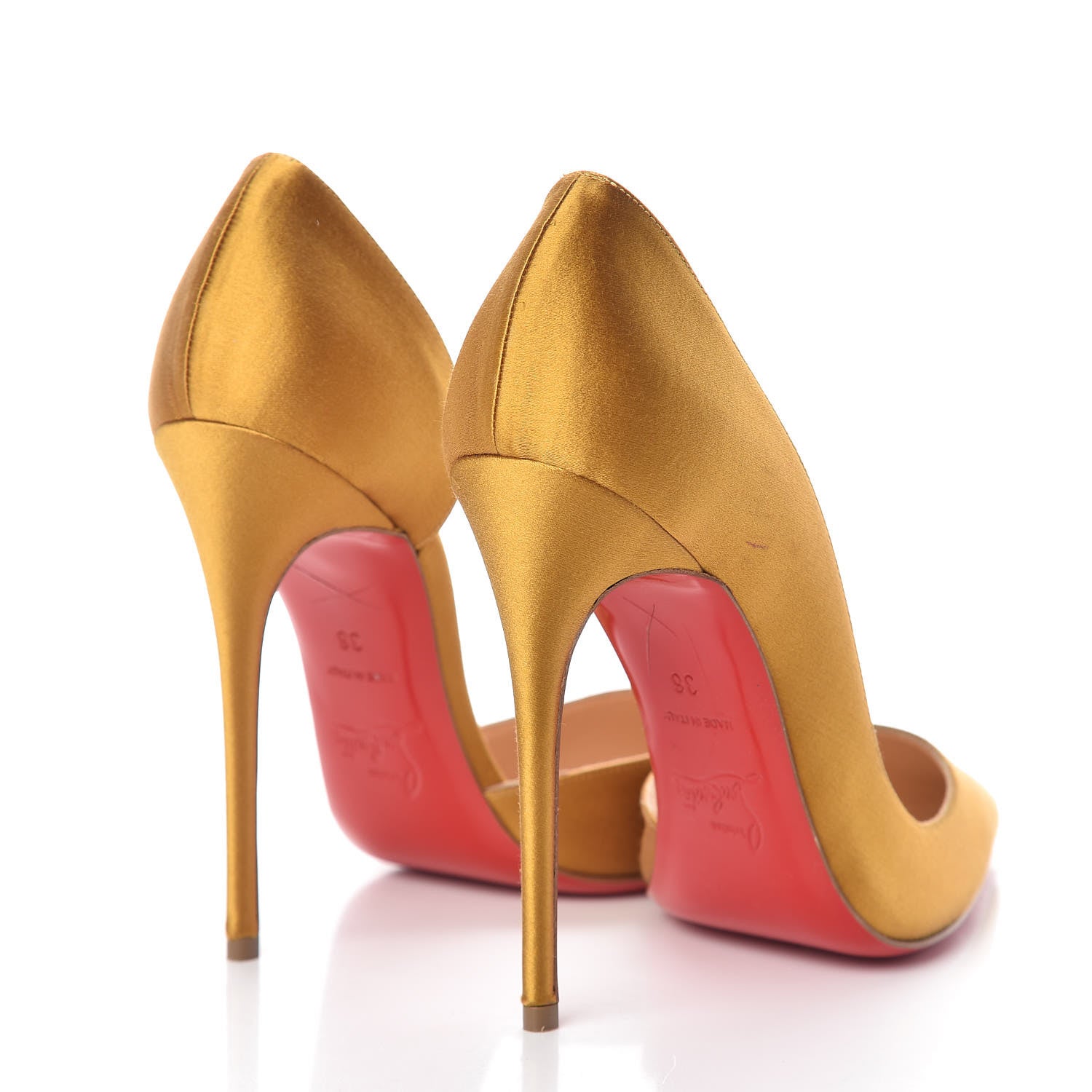 Christian Louboutin Satin Iriza 120 Pumps 36 Yellow 4 of 9