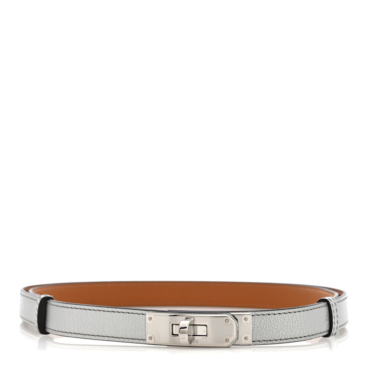 Hermes Metallic Chevre Chamkilight Kelly Belt Argent 1 of 3