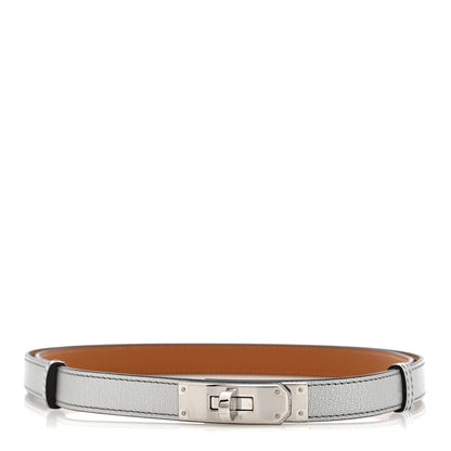 Hermes Metallic Chevre Chamkilight Kelly Belt Argent 1 of 3