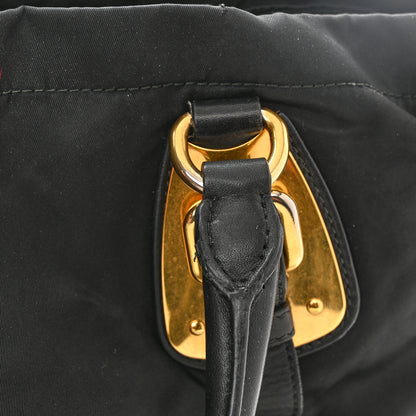 Prada Tessuto Nylon Soft Calfskin Shopping Satchel Black 11 of 14
