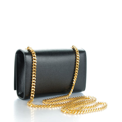 Saint Laurent Grain De Poudre Small Monogram Kate Satchel Black 3 of 7