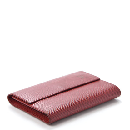 Louis Vuitton Epi Porte Tresor Etui Papiers Wallet Castillan Red 3 of 8