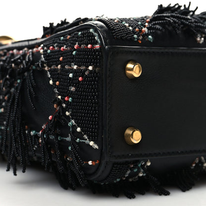Christian Dior Lambskin Beaded Fringe Mini Lady Dior Black Multicolor 9 of 10