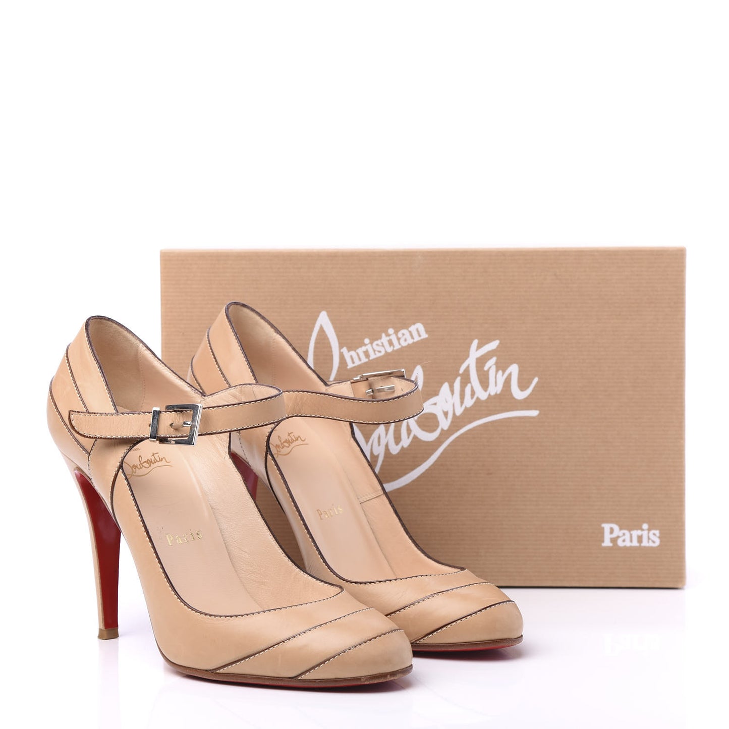 Calfskin 100 Mary Jane Pumps 39.5 Nude