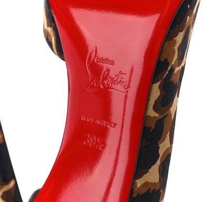 Christian Louboutin Silk Leopardi Iriza 100 Pumps 39.5 Marron 6 of 7