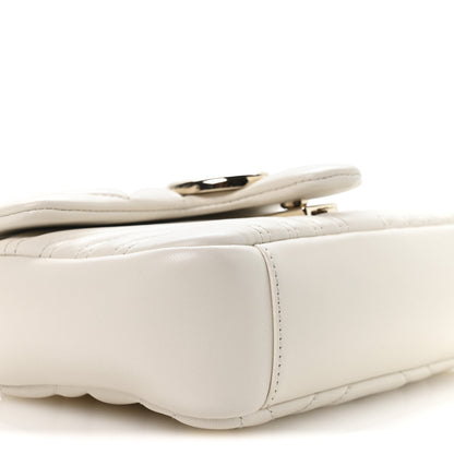 Gucci Lambskin Matelasse Small GG Marmont Shoulder Bag White 8 of 10