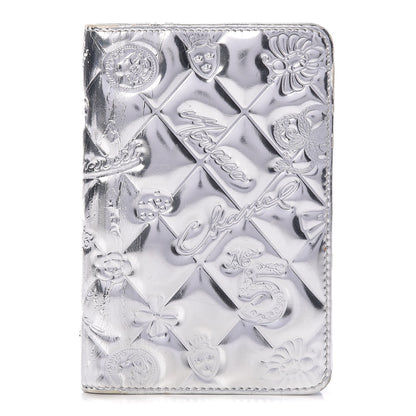 Chanel Metallic Patent Lucky Symbols Agenda Cover Silver 1 of 21