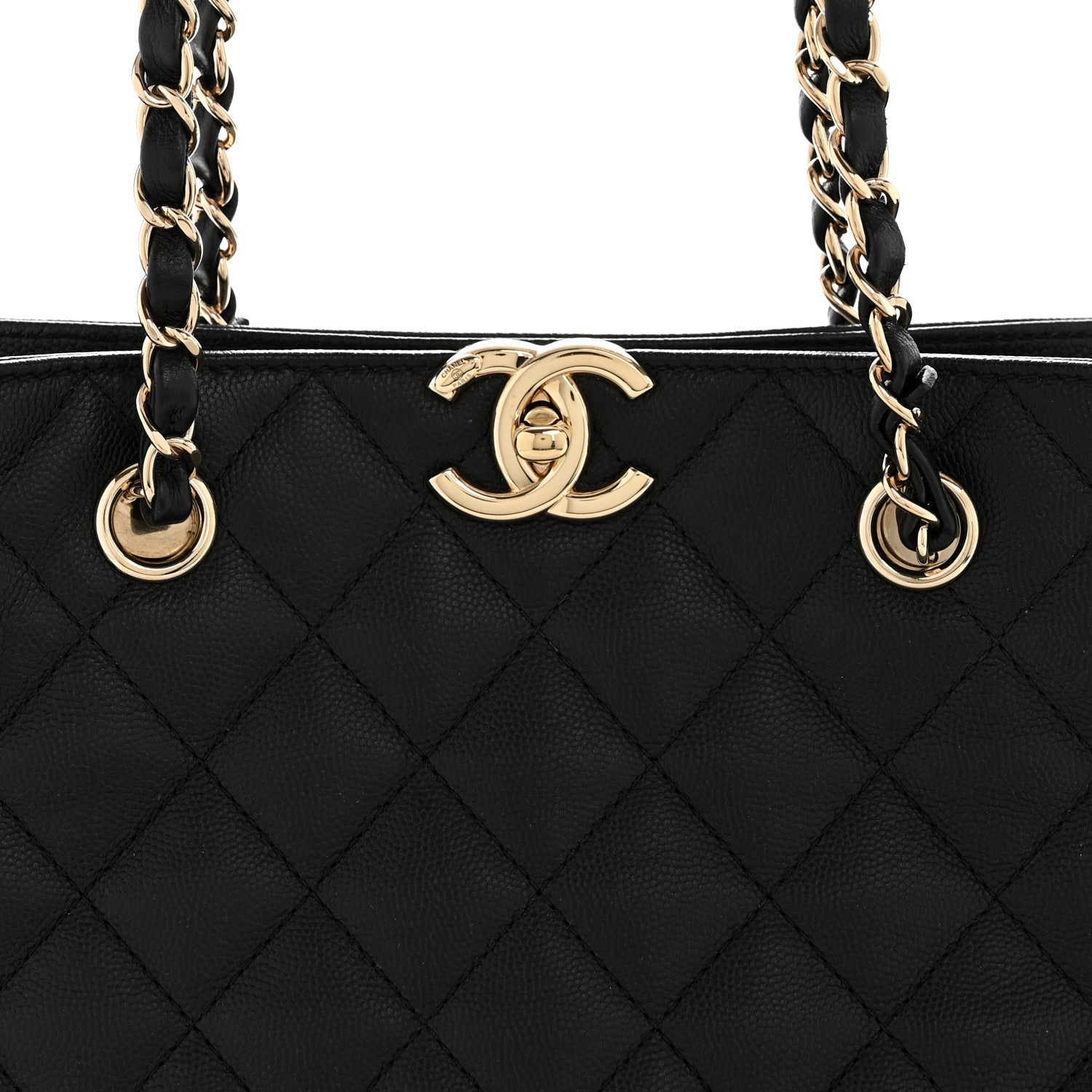 Chanel Caviar Quilted Small Shopping Tote  Black 8 of 14