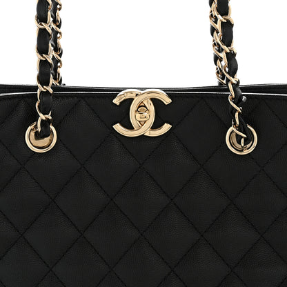 Chanel Caviar Quilted Small Shopping Tote  Black 8 of 14