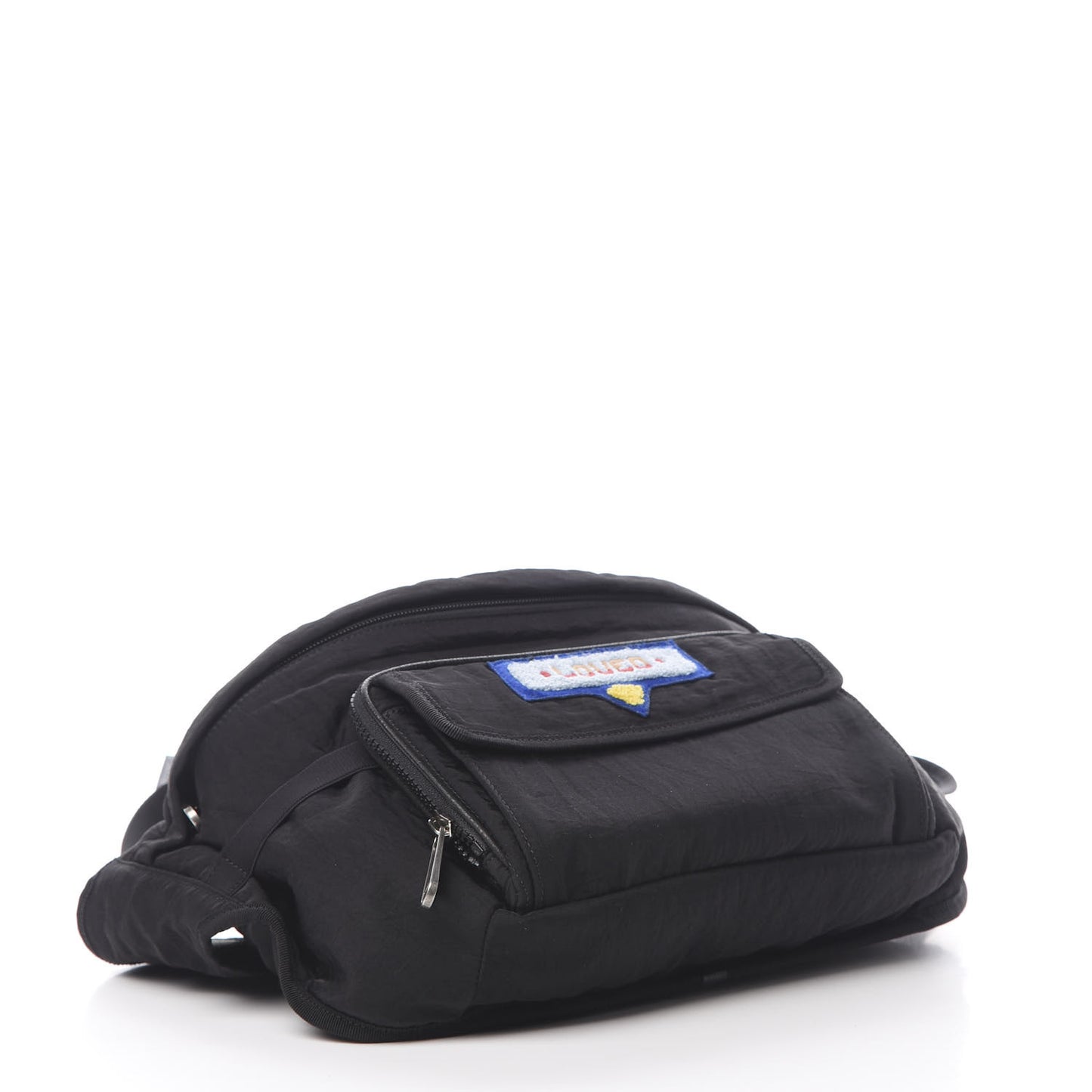 Nylon 80s Logo Patch Belt Bag Black