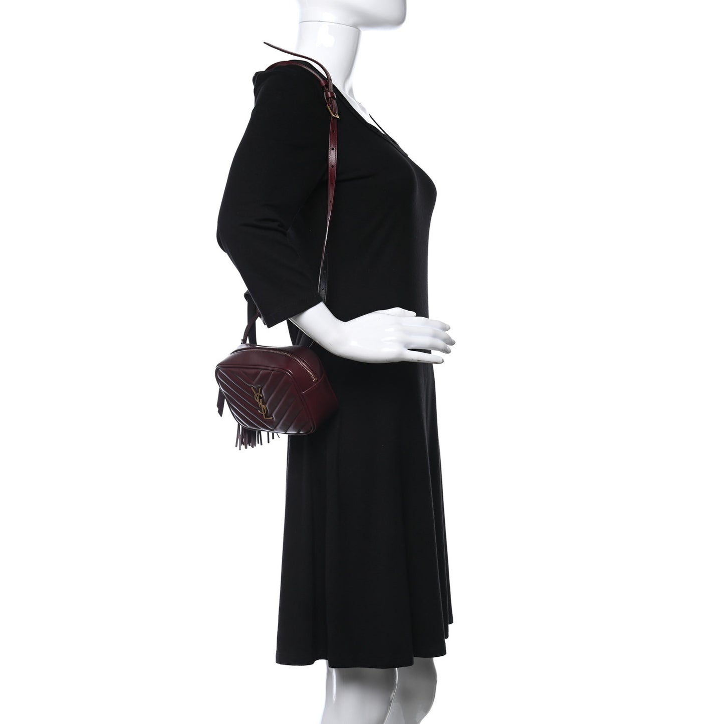 Calfskin Matelasse Monogram Lou Belt Bag Dark Legion Red