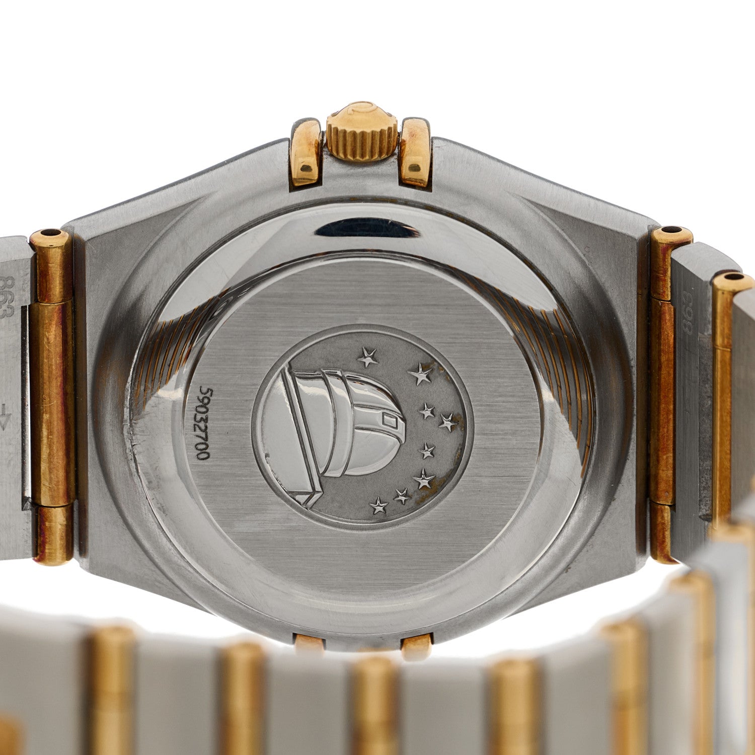 Omega Stainless Steel 18K Yellow Gold Diamond 27mm Constellation Quartz Watch Champagne 1292.15.00 4 of 4