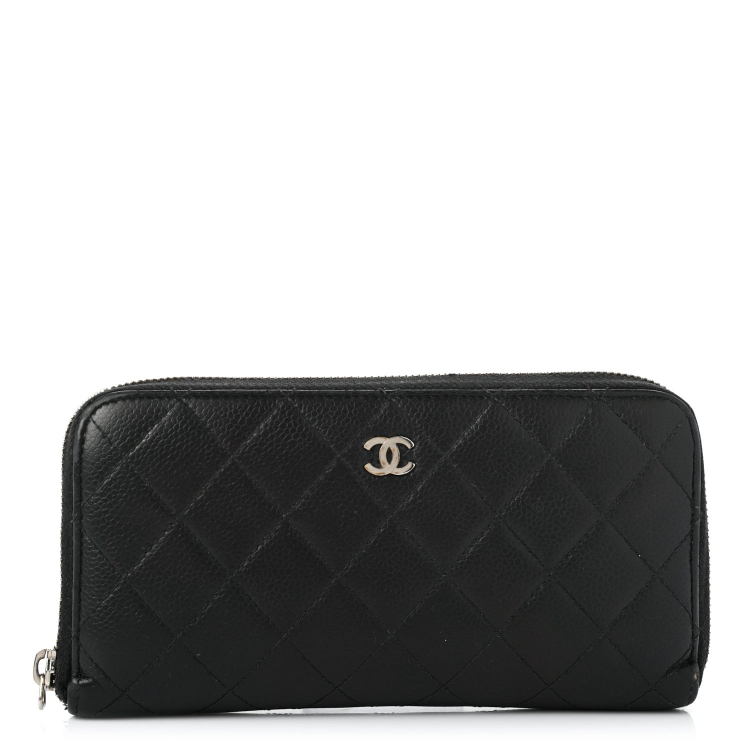 Chanel Caviar Quilted Large Gusset Zip Around Wallet Black 1 of 14