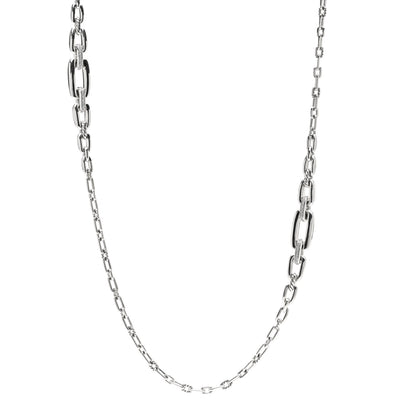 David Yurman Sterling Silver Diamond Wellesley Long Chain Link Necklace 1 of 4