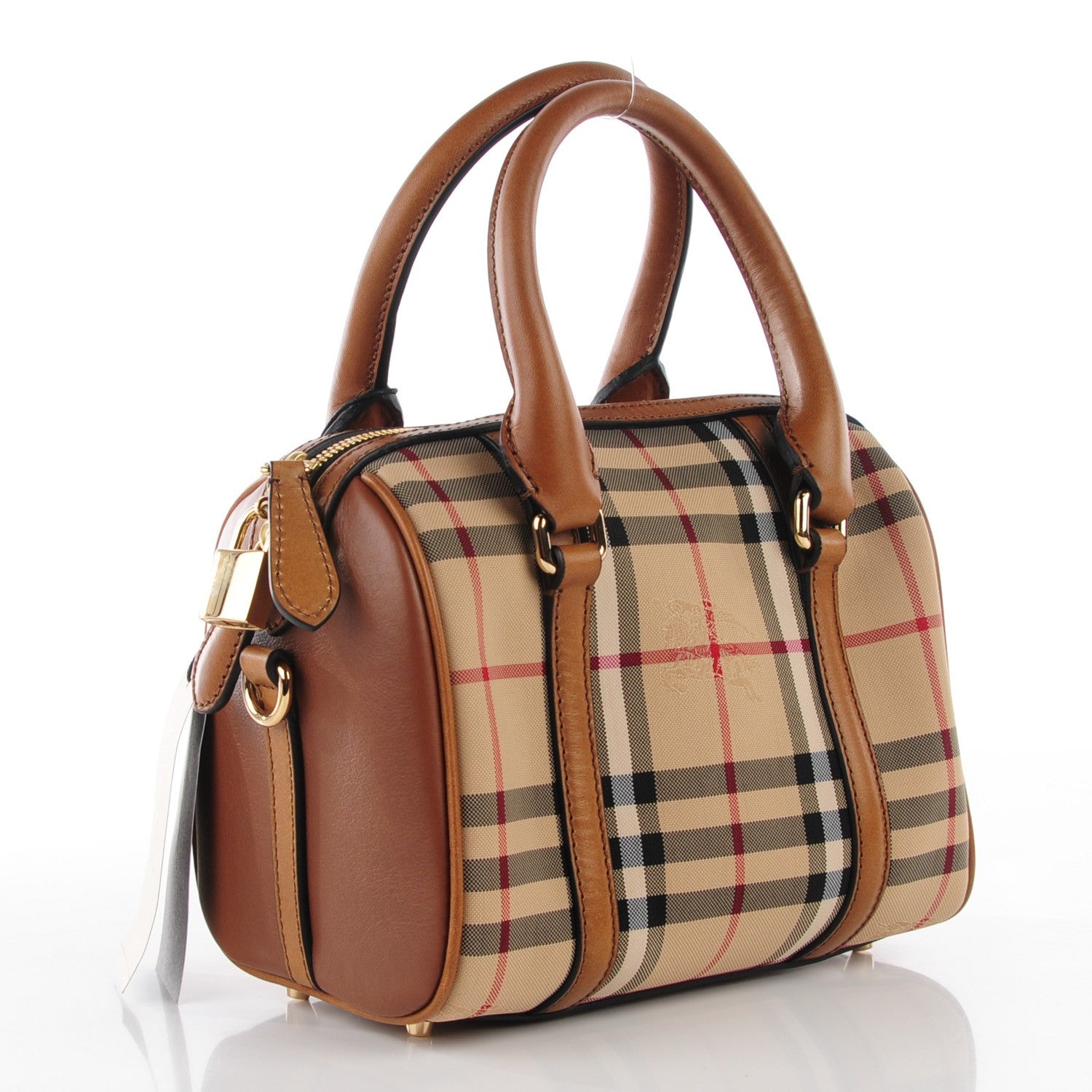 Burberry Horseferry Check Small Alchester Bowling Bag Honey Tan 3 of 10