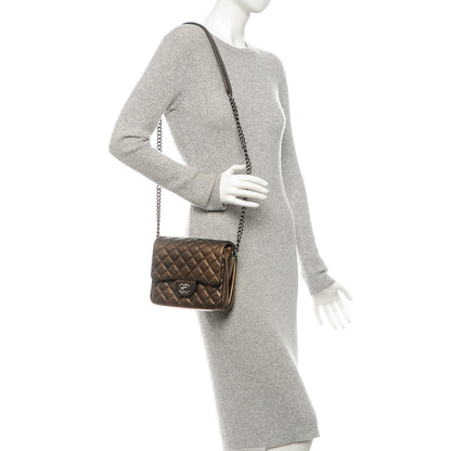 Chanel Metallic Goatskin Quilted Small Rock In Rome Flap Bronze 2 of 7