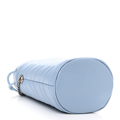 Gucci Calfskin Matelasse Mini GG Marmont 2.0 Bucket Bag Porcelain Light Blue 3 of 9