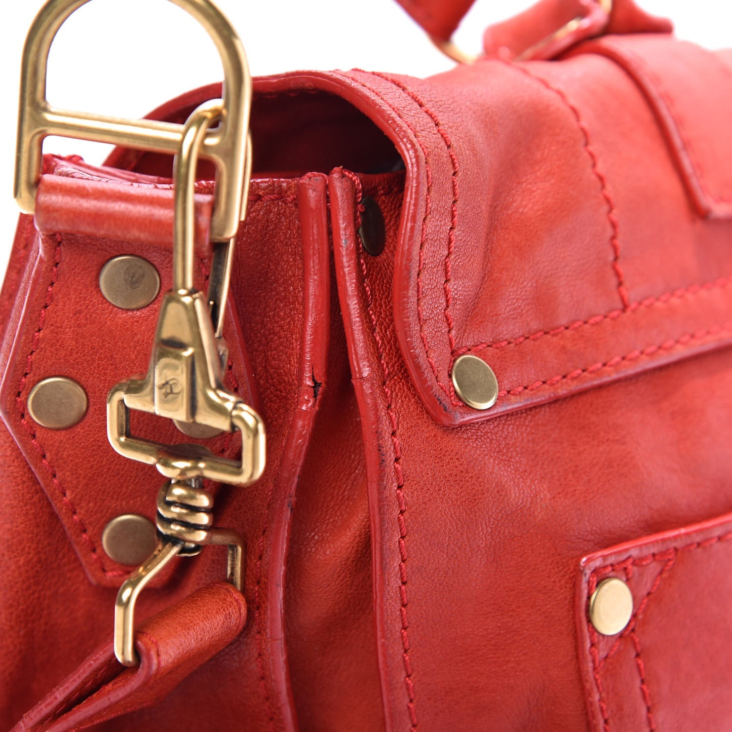 Lambskin PS1 Extra Large Satchel Lipstick Red