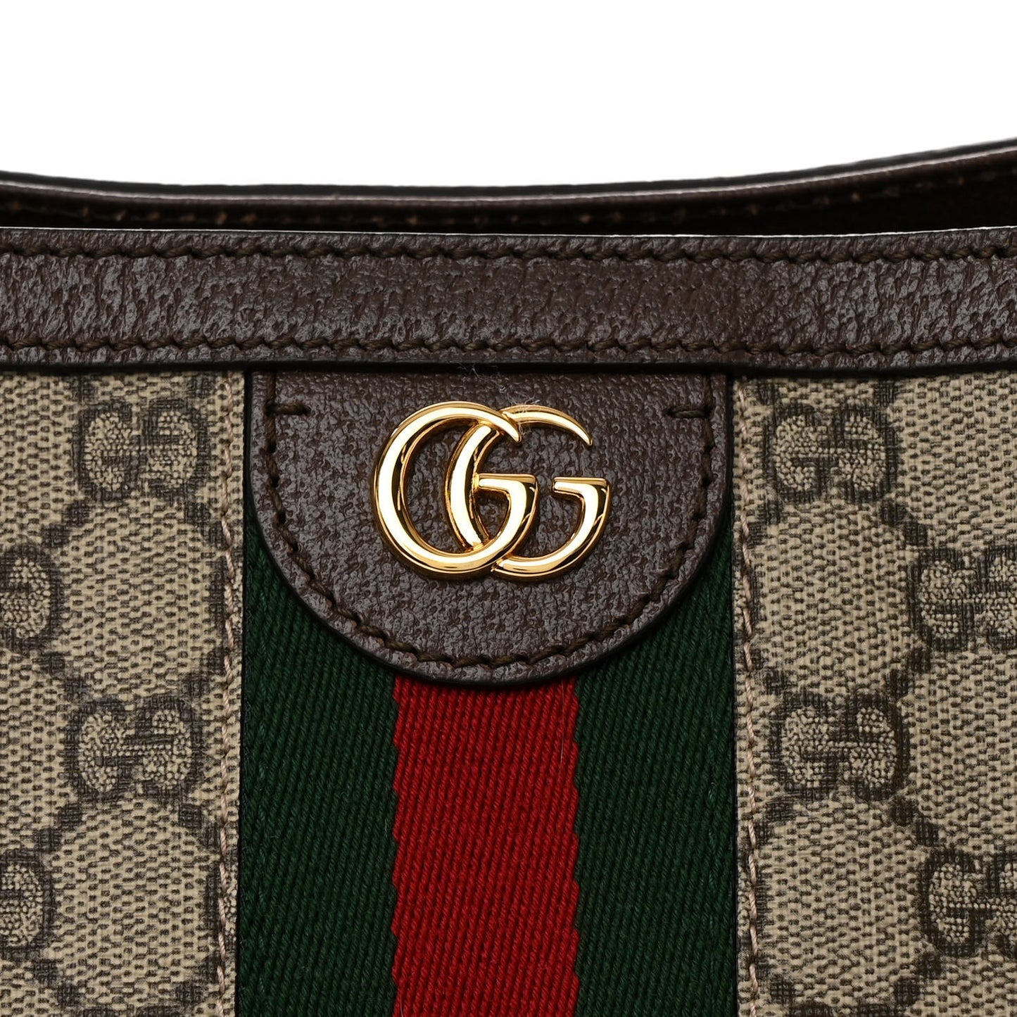 GG Supreme Monogram Medium Ophidia Shopping Tote Brown