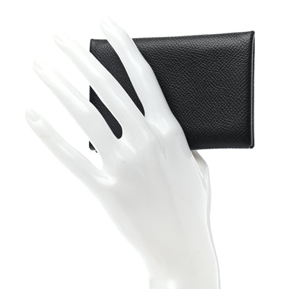 Hermes Epsom Calvi Card Case Black 2 of 7