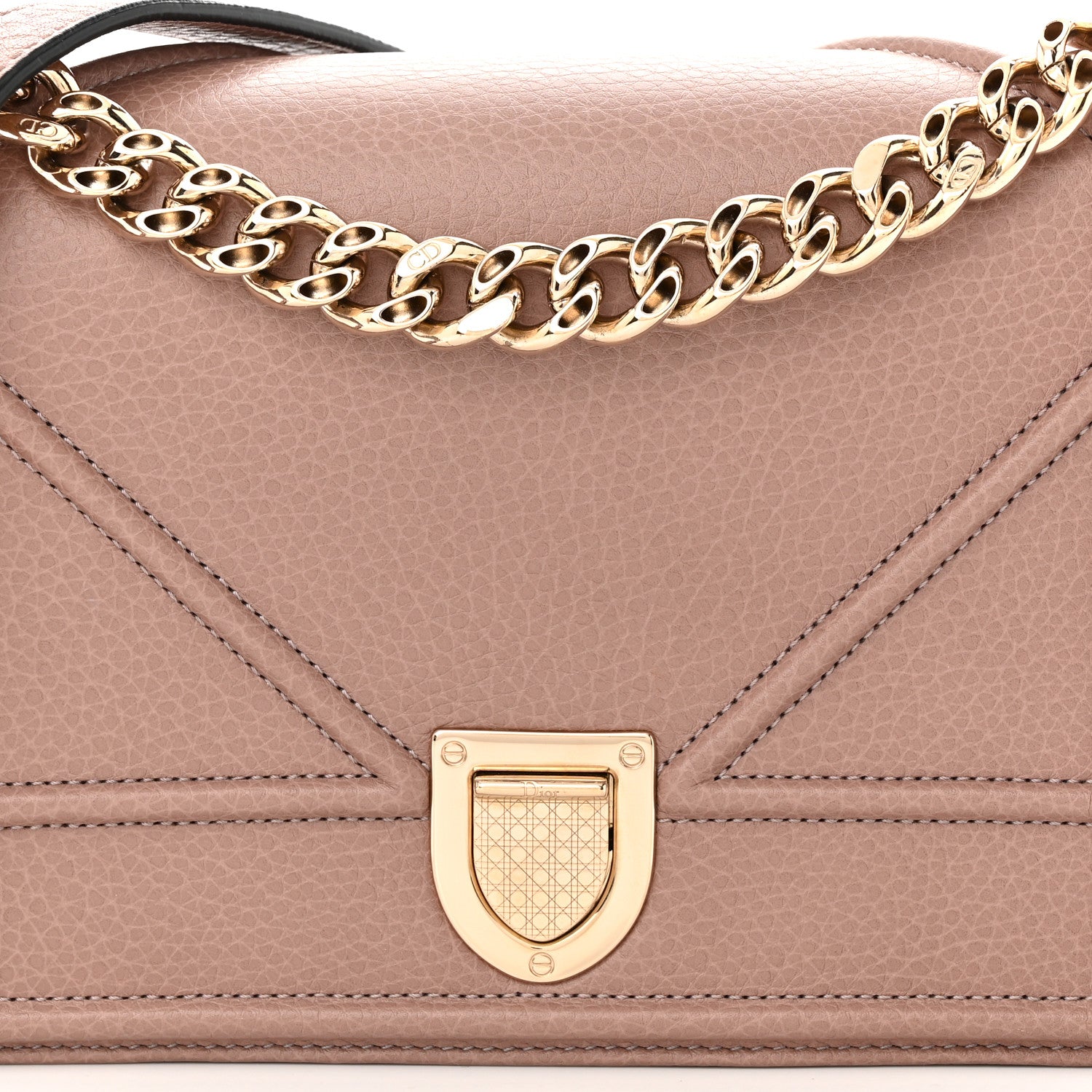 Christian Dior Grained Calfskin Medium Diorama Flap Bag Nude 8 of 11