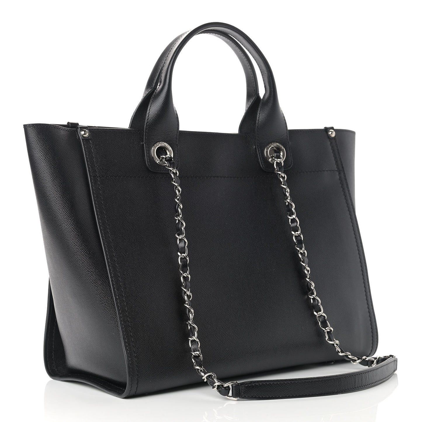 Caviar Small Studded Deauville Tote Black