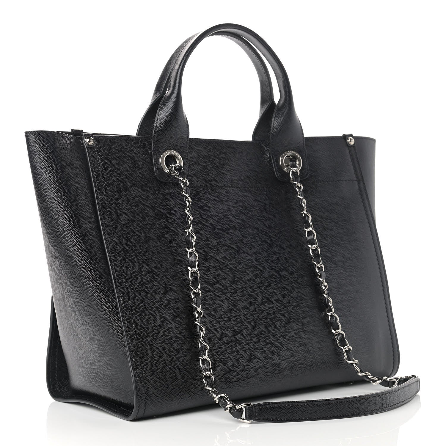 Chanel Caviar Small Studded Deauville Tote Black 3 of 9
