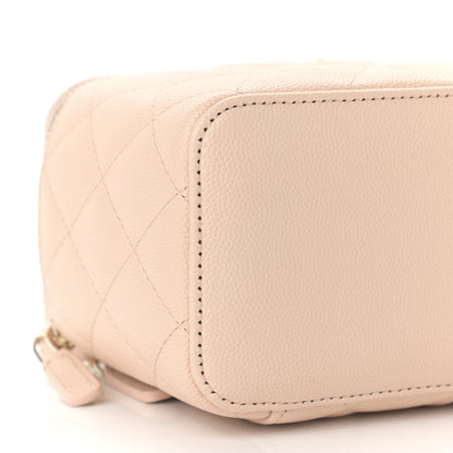 Chanel Caviar Quilted Small Vanity Case With Chain Light Beige 8 of 9