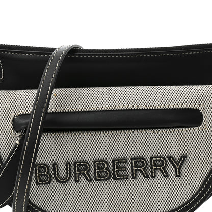 Burberry Canvas Horseferry Print Double Olympia Shoulder Bag Black 8 of 10