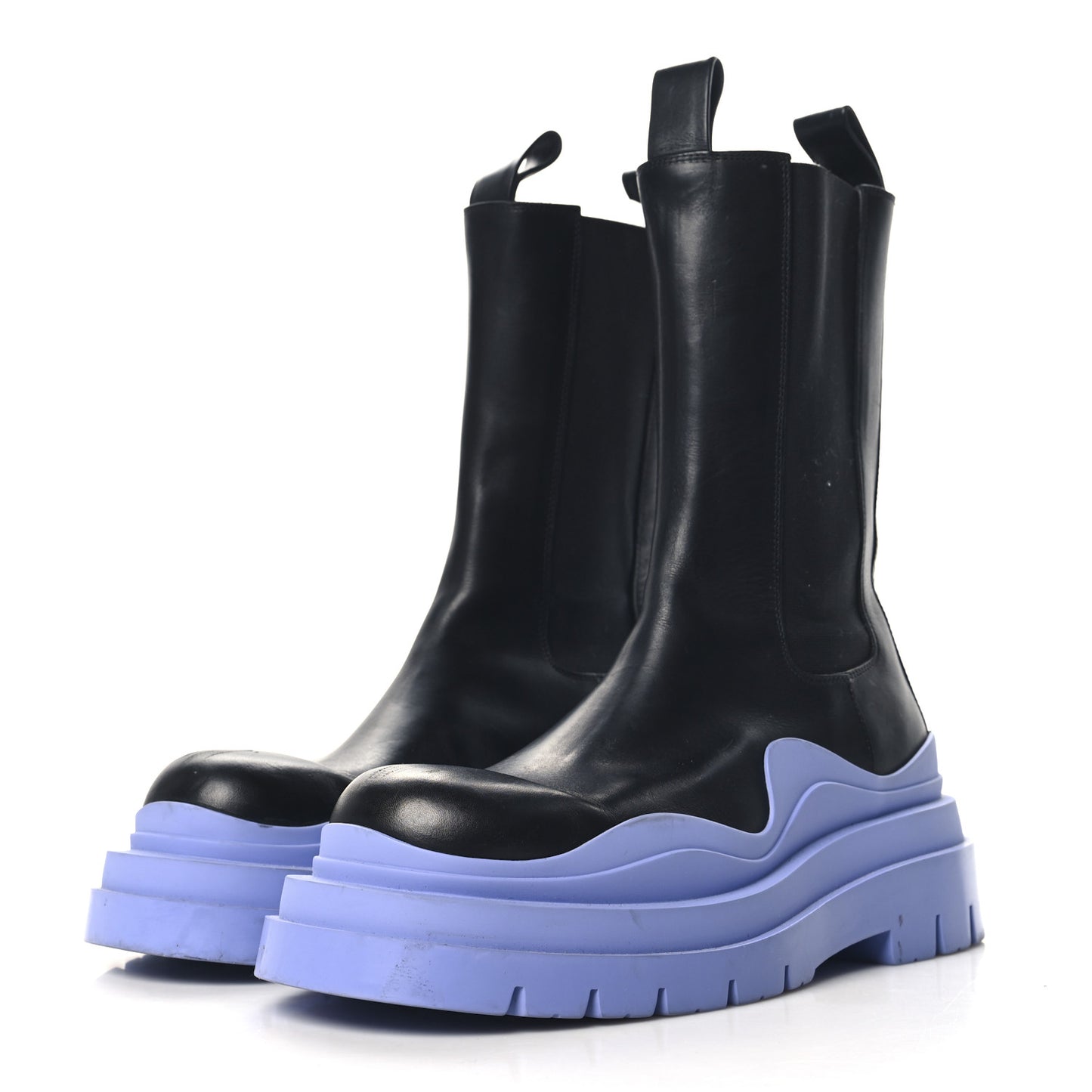 Calfskin The Tire Chelsea Boots 40 Black Periwinkle