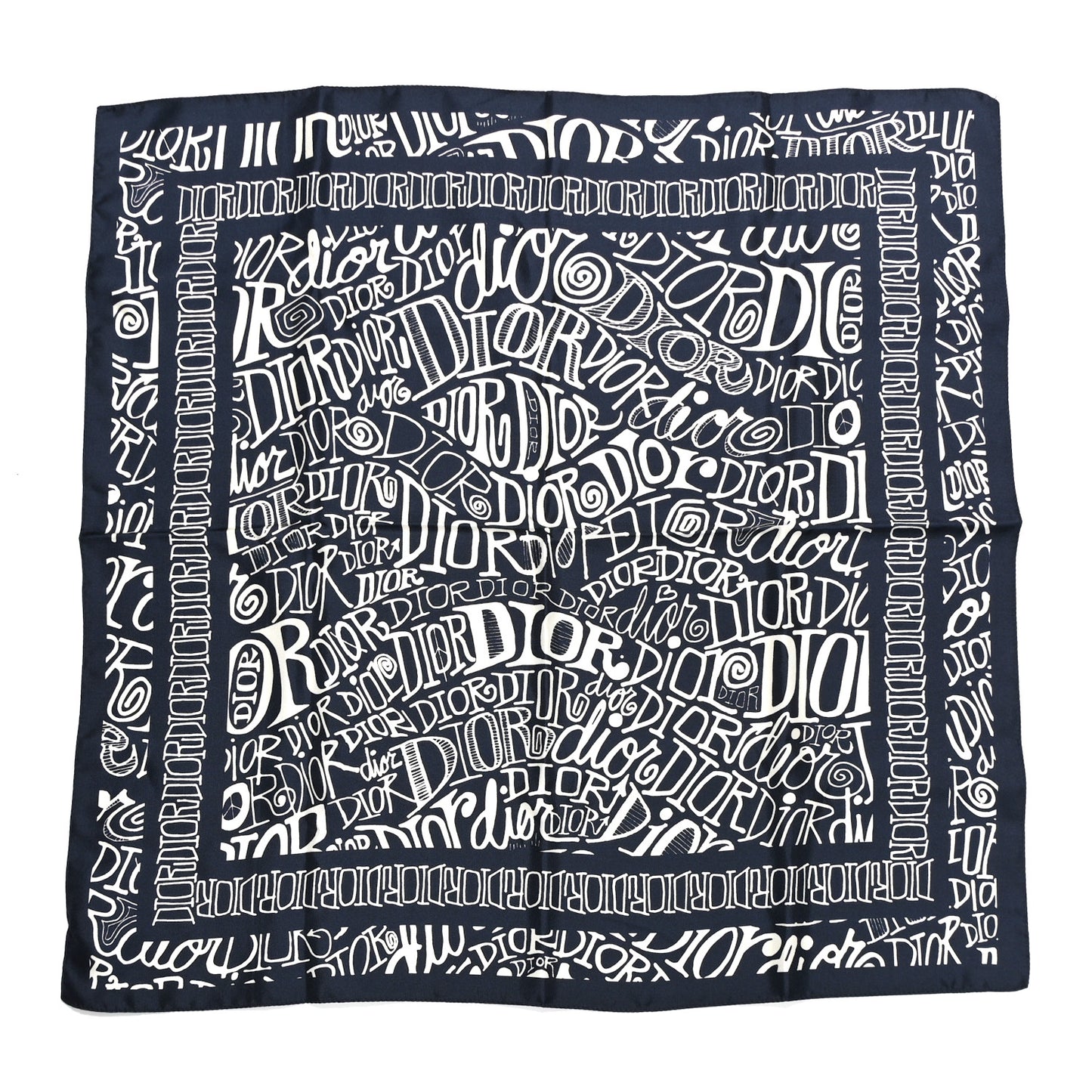 X SHAWN STUSSY Silk Printed Square Scarf Blue White