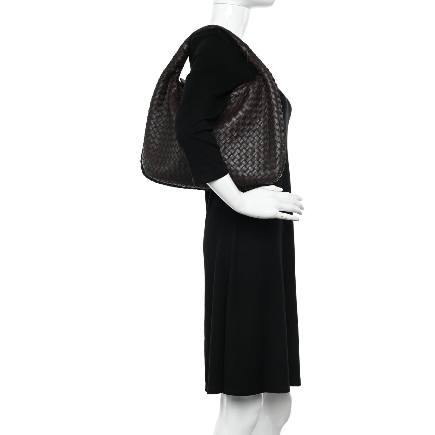 Nappa Intrecciato Medium Veneta Hobo Ebano