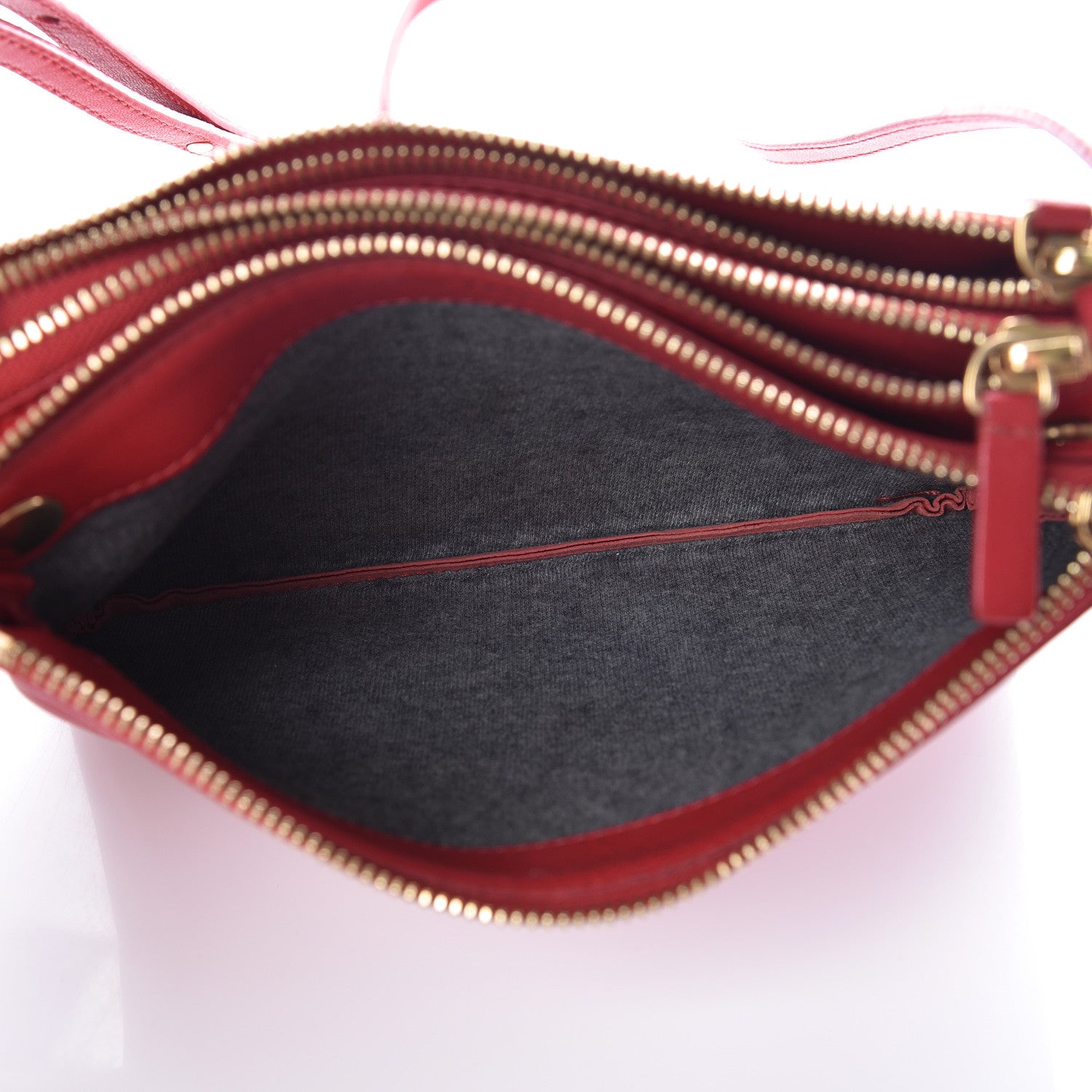 Celine Lambskin Small Trio Crossbody Bag Red 5 of 15