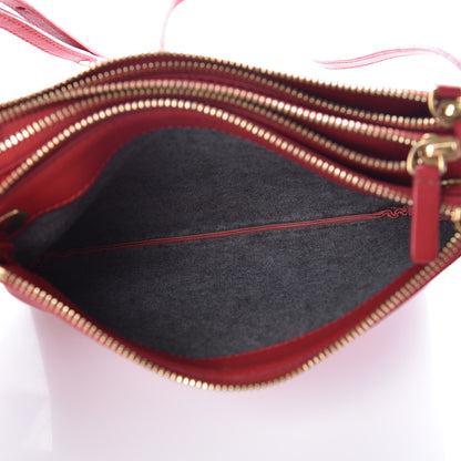 Celine Lambskin Small Trio Crossbody Bag Red 5 of 15