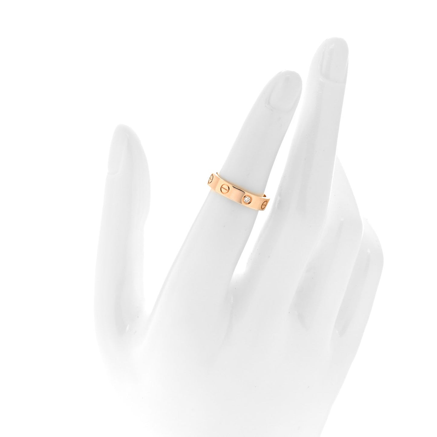 18K Pink Gold Diamond 4mm LOVE Wedding Band Ring 50 5.25