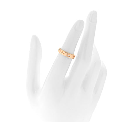 Cartier 18K Pink Gold Diamond 4mm LOVE Wedding Band Ring 50 5.25 2 of 4